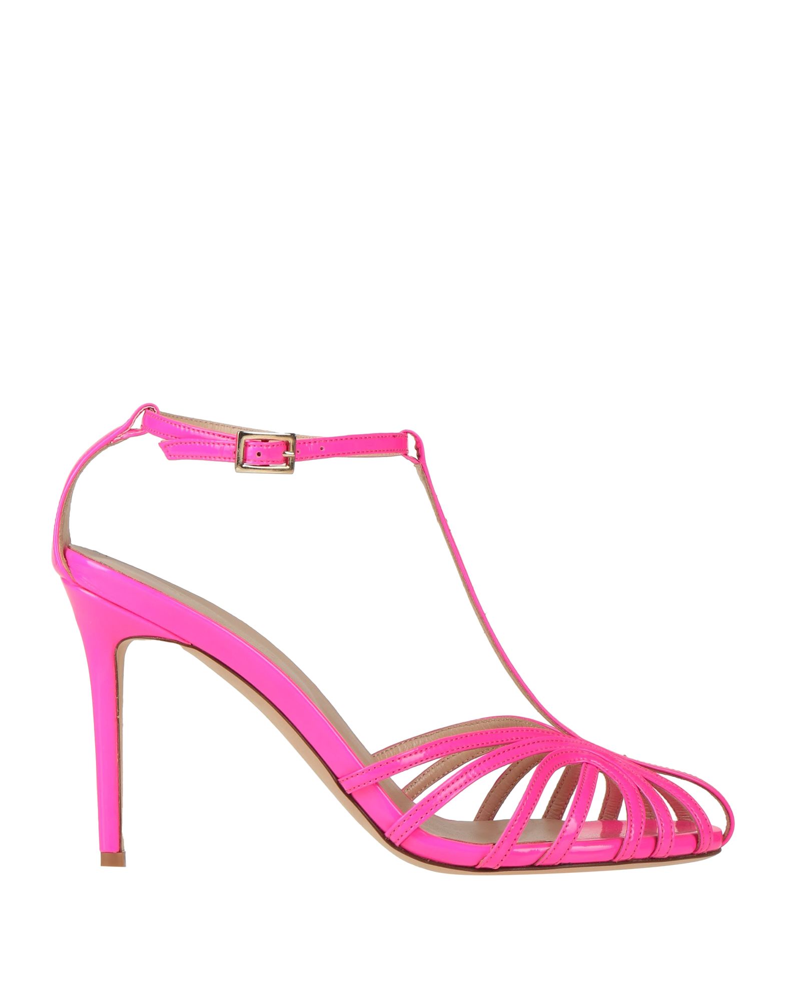 Shop Semicouture Woman Sandals Fuchsia Size 10 Textile Fibers In Pink
