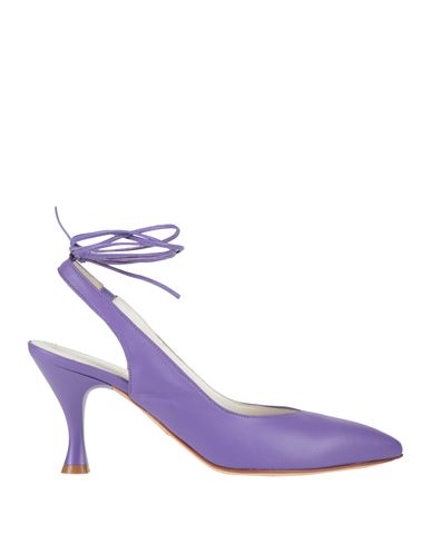 Loretta Pettinari Woman Pumps Purple Size 8 Leather In Purple
