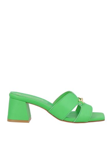 Loretta Pettinari Woman Sandals Green Size 7 Leather In Green