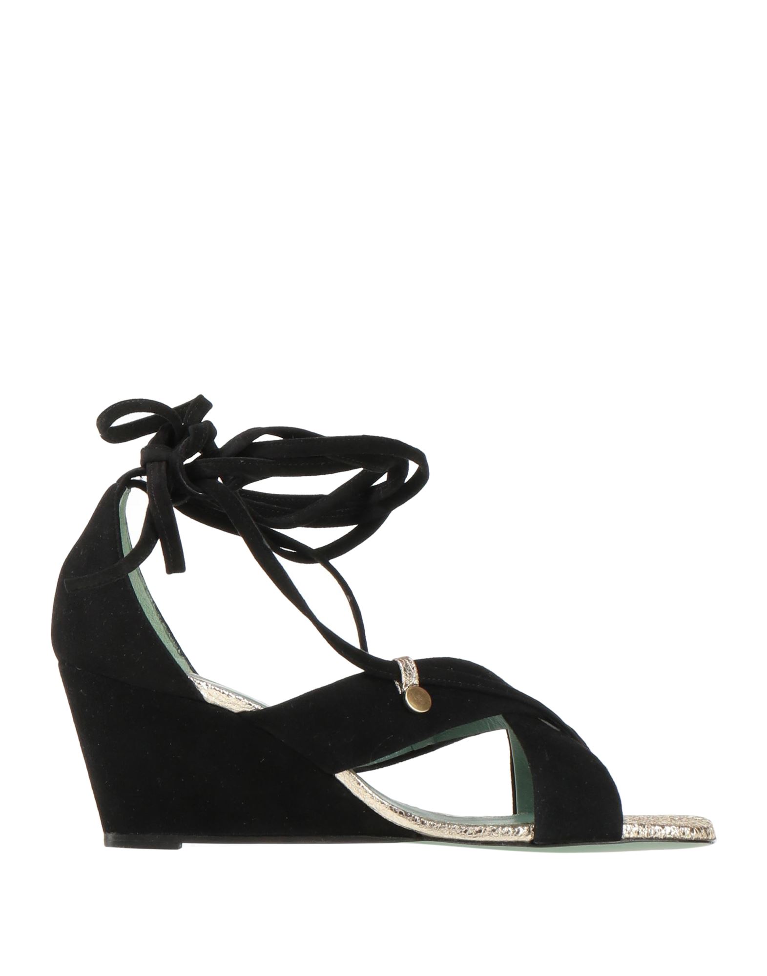 Paola D'arcano Toe Strap Sandals In Black