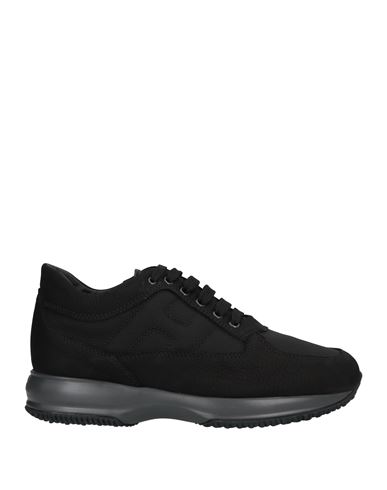 Hogan Man Sneakers Black Size 10 Soft Leather, Textile Fibers