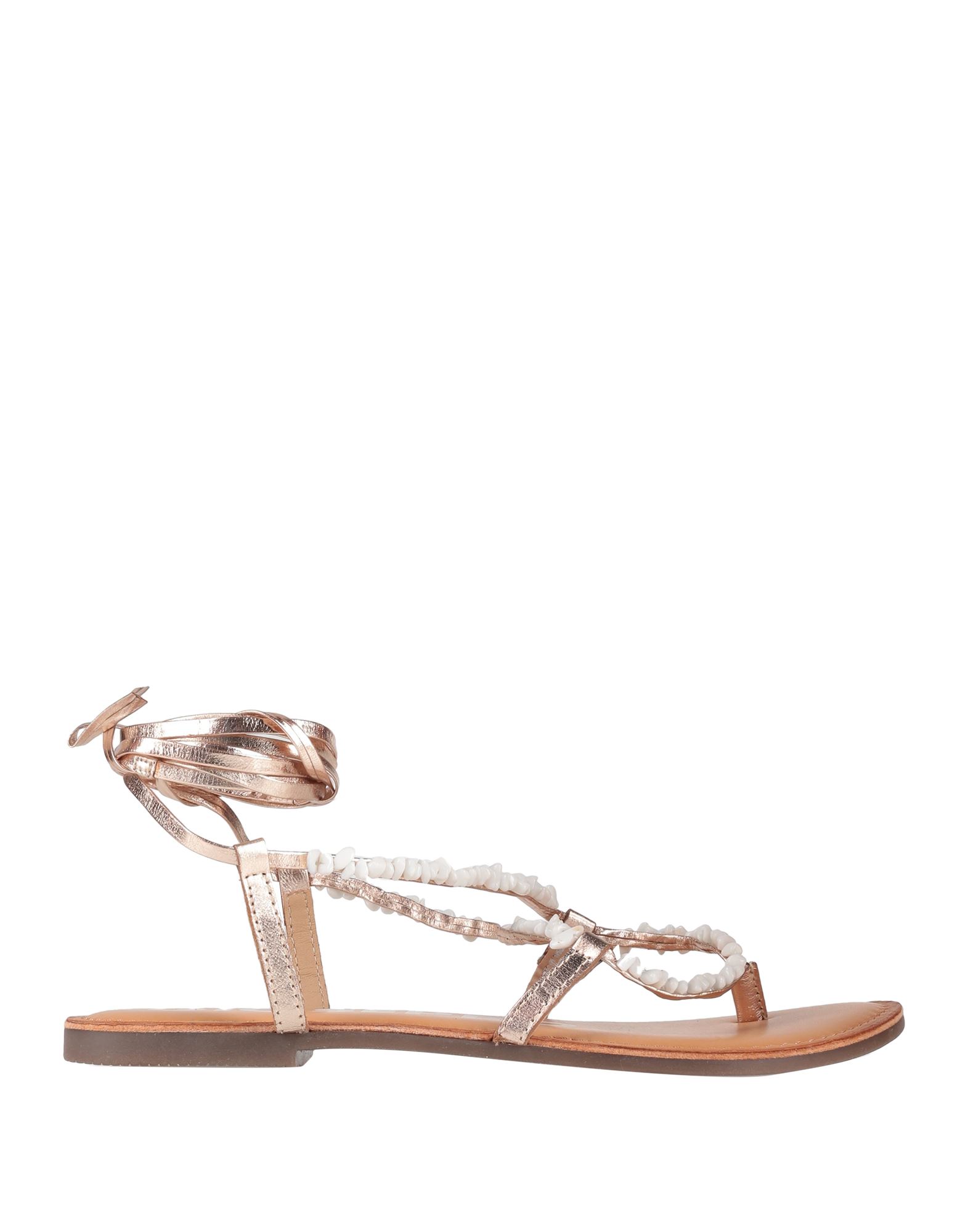 Gioseppo Toe Strap Sandals In Rose Gold