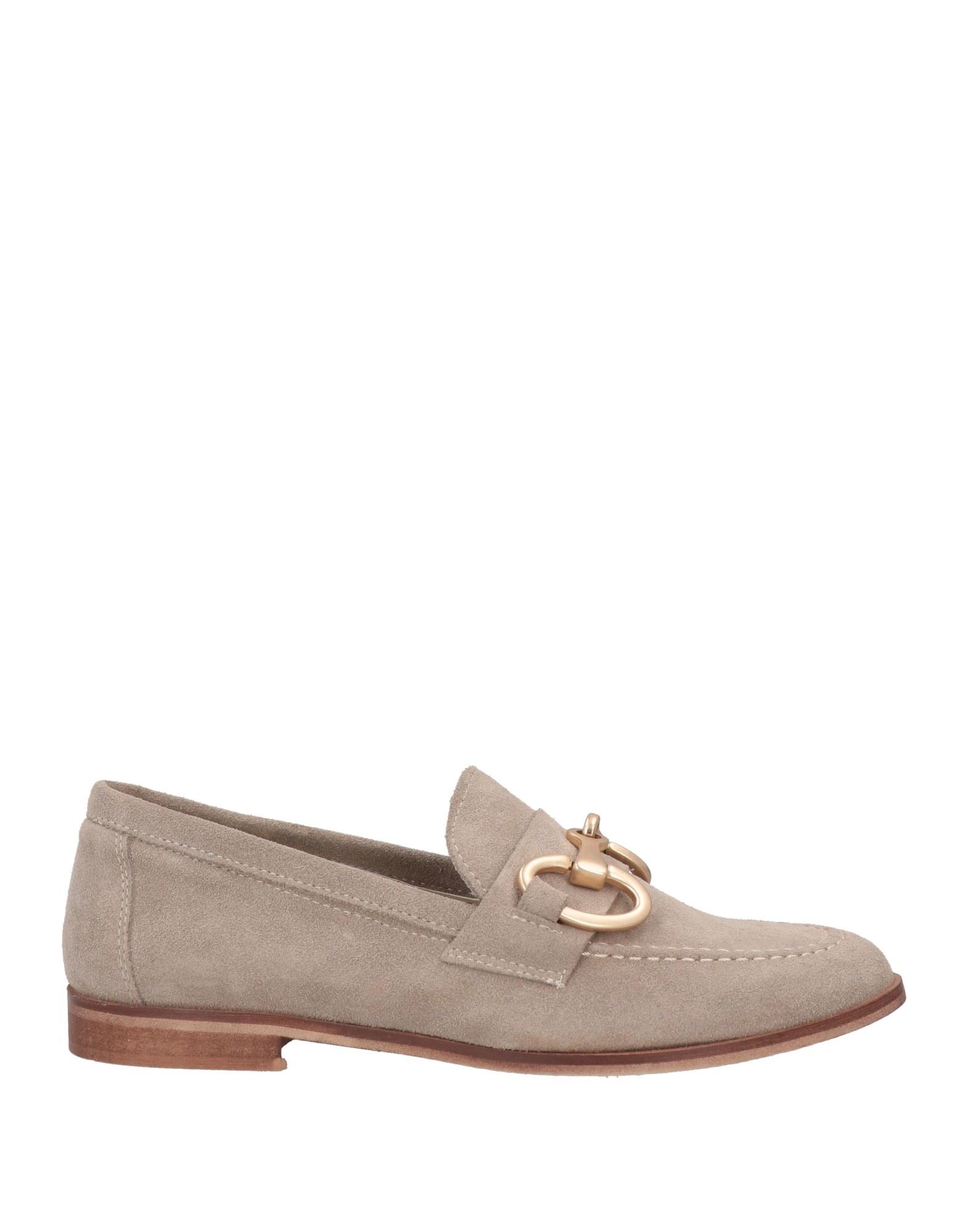 STELE STELE WOMAN LOAFERS GREY SIZE 8 SOFT LEATHER
