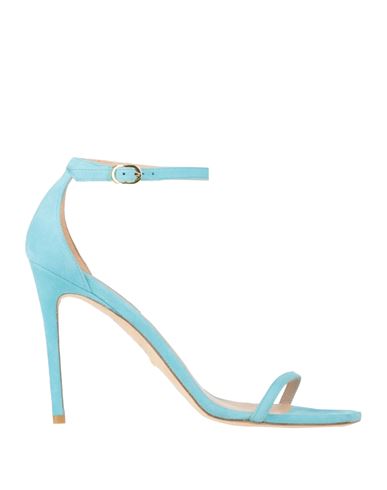Stuart Weitzman Woman Sandals Turquoise Size 10.5 Soft Leather In Blue