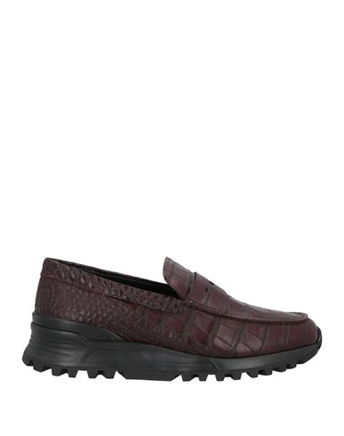 Shop Tod's Man Loafers Burgundy Size 8.5 Leather In Red