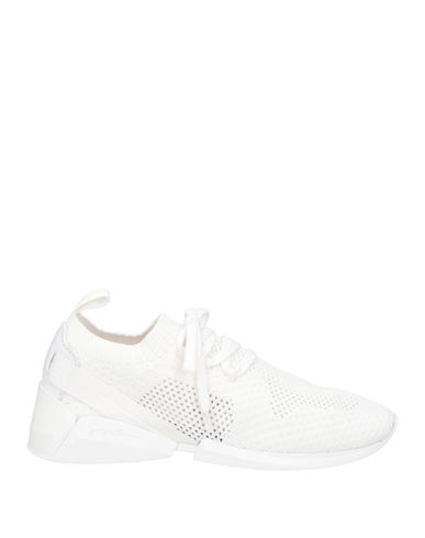 Giorgio Armani Woman Sneakers White Size 8 Textile Fibers, Soft Leather