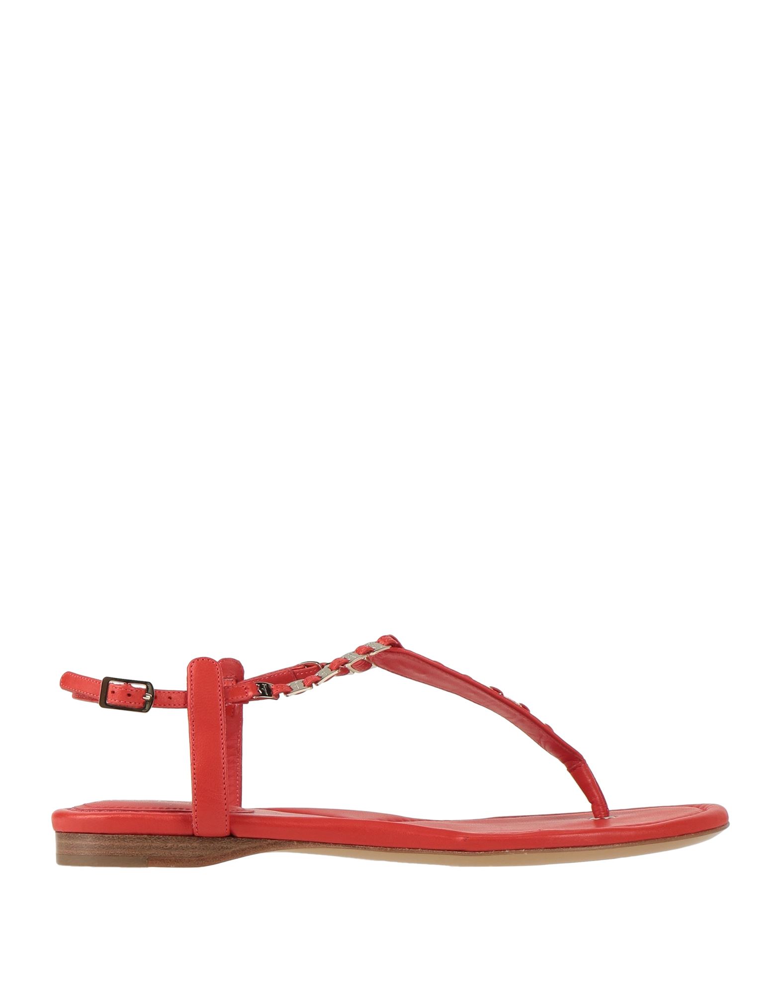 Ferragamo Toe Strap Sandals In Red