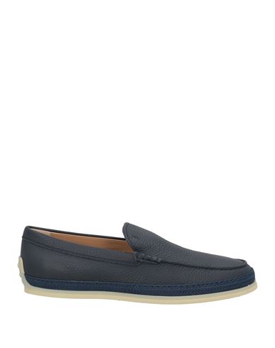 Tod's Man Loafers Navy Size 7 Leather In Blue