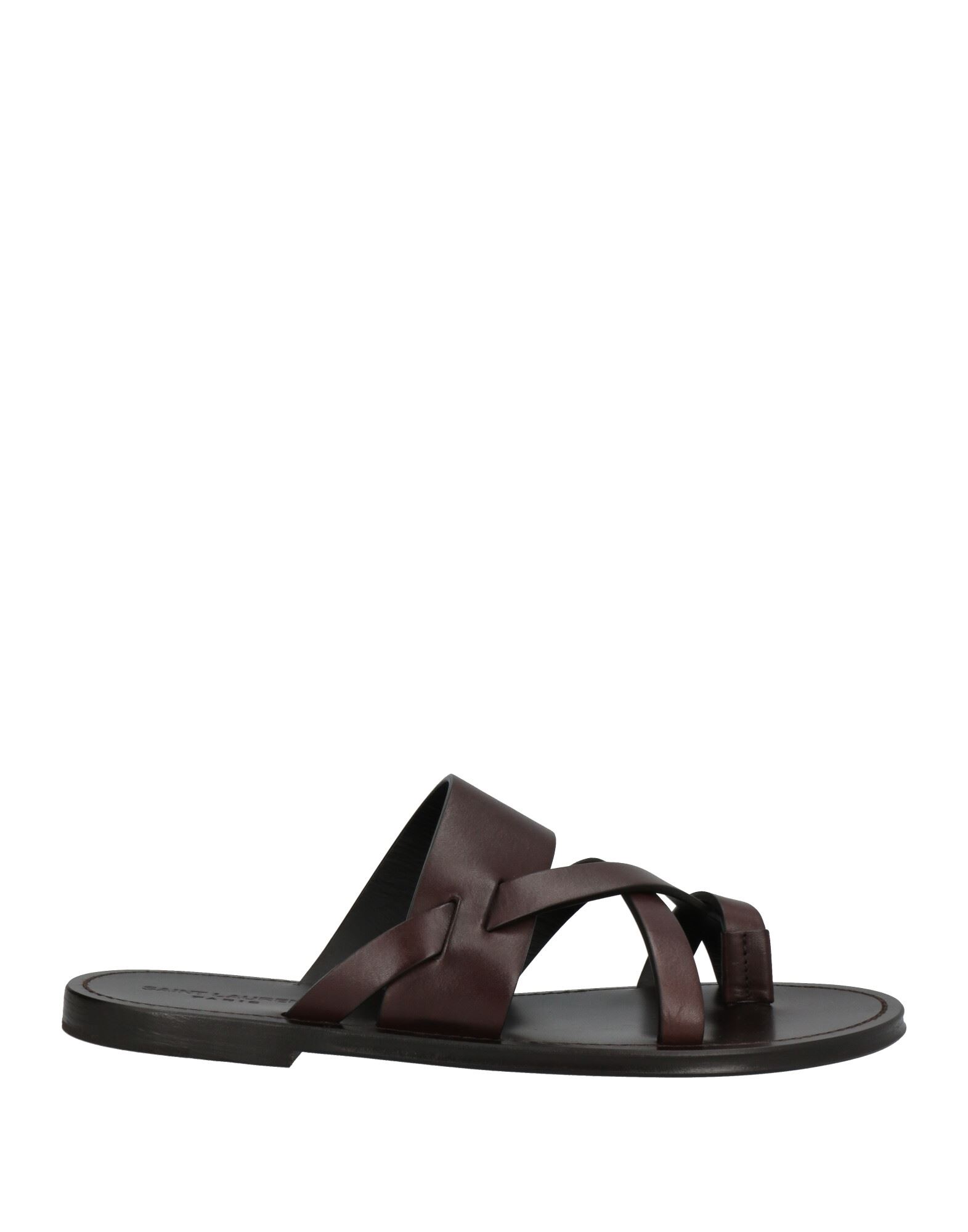 Saint Laurent Brown Culver Flat Mules In Dark Brown