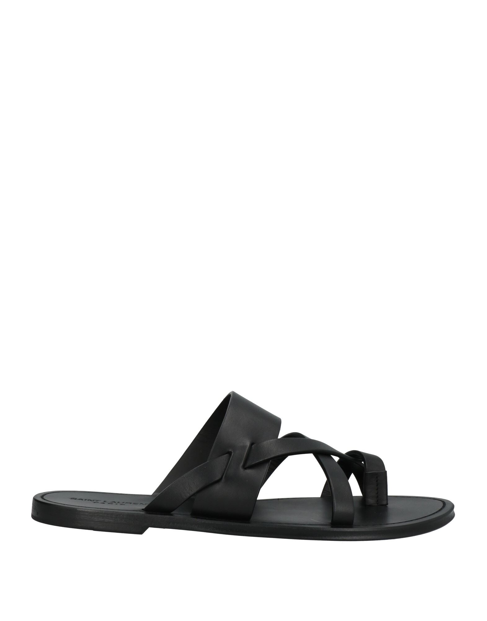 SAINT LAURENT SAINT LAURENT MAN THONG SANDAL BLACK SIZE 9 SOFT LEATHER