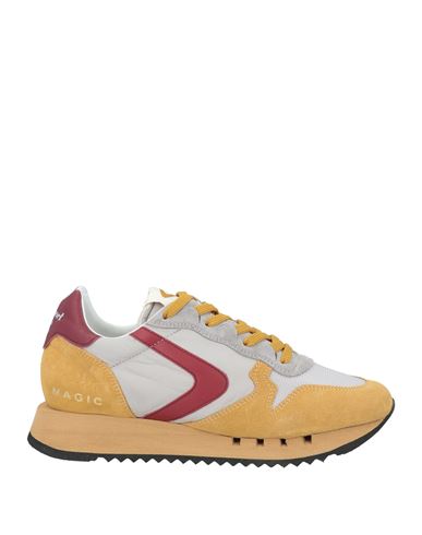 Shop Valsport Magic Heritage Man Sneakers Ocher Size 8 Soft Leather, Textile Fibers In Yellow