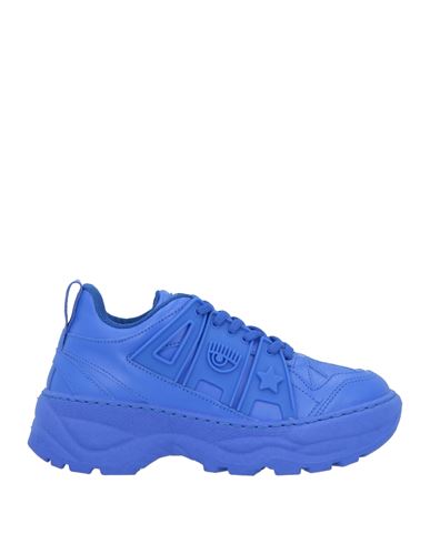 Chiara Ferragni Woman Sneakers Bright Blue Size 11 Soft Leather