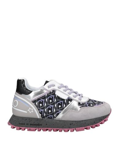 Liu •jo Woman Sneakers Light Grey Size 5 Nylon, Cowhide, Textile Fibers