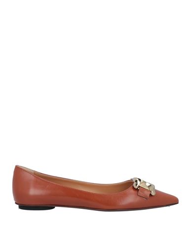 Tod's Woman Ballet Flats Brown Size 5.5 Soft Leather