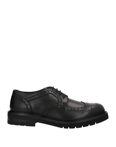 Baldinini Man Lace-up Shoes Black Size 12 Calfskin