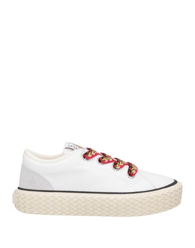 Lanvin Man Sneakers White Size 8 Cotton, Thermoplastic Polyurethane