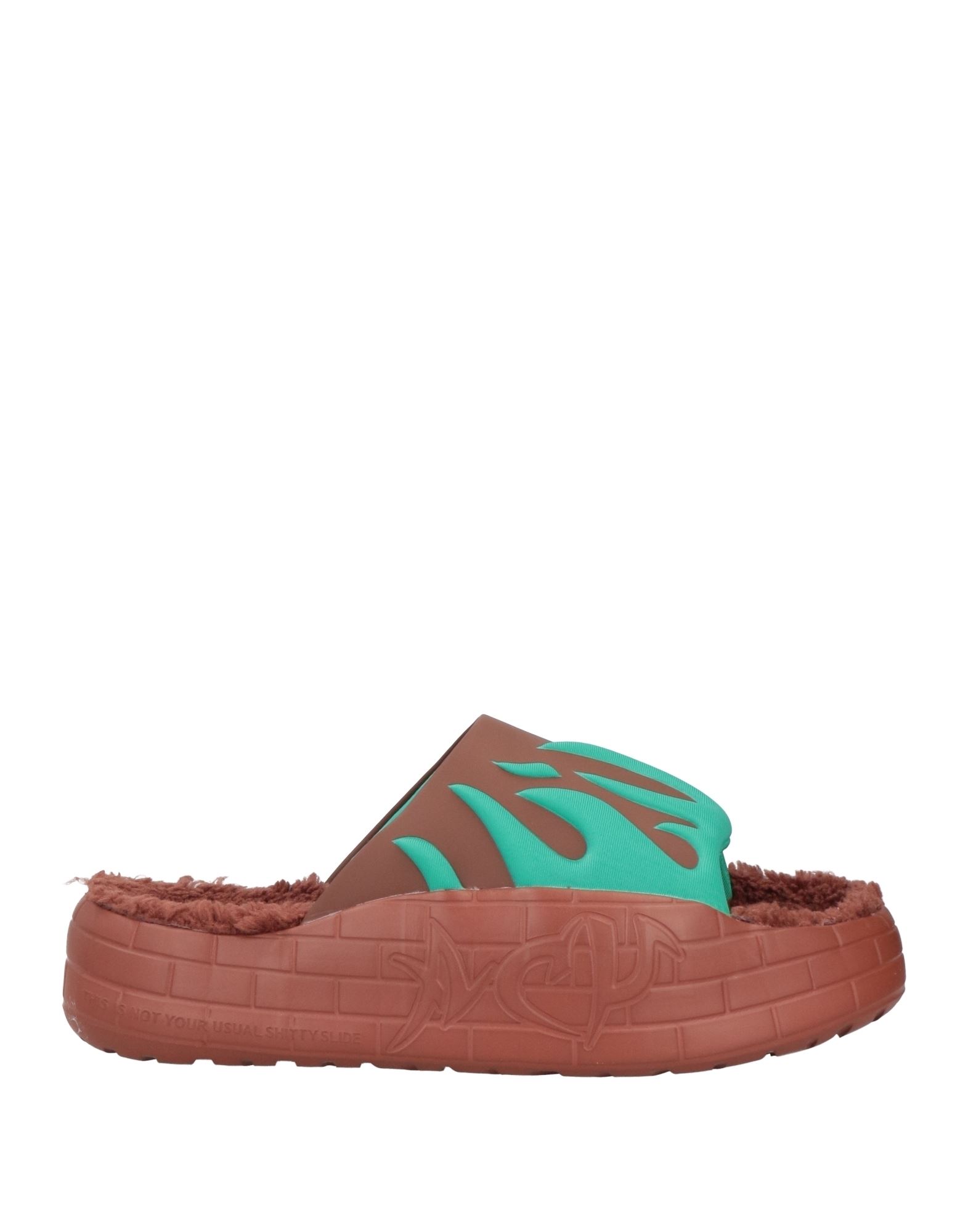 Acupuncture Nyu Flames Rubber Slide Sandals In Brown