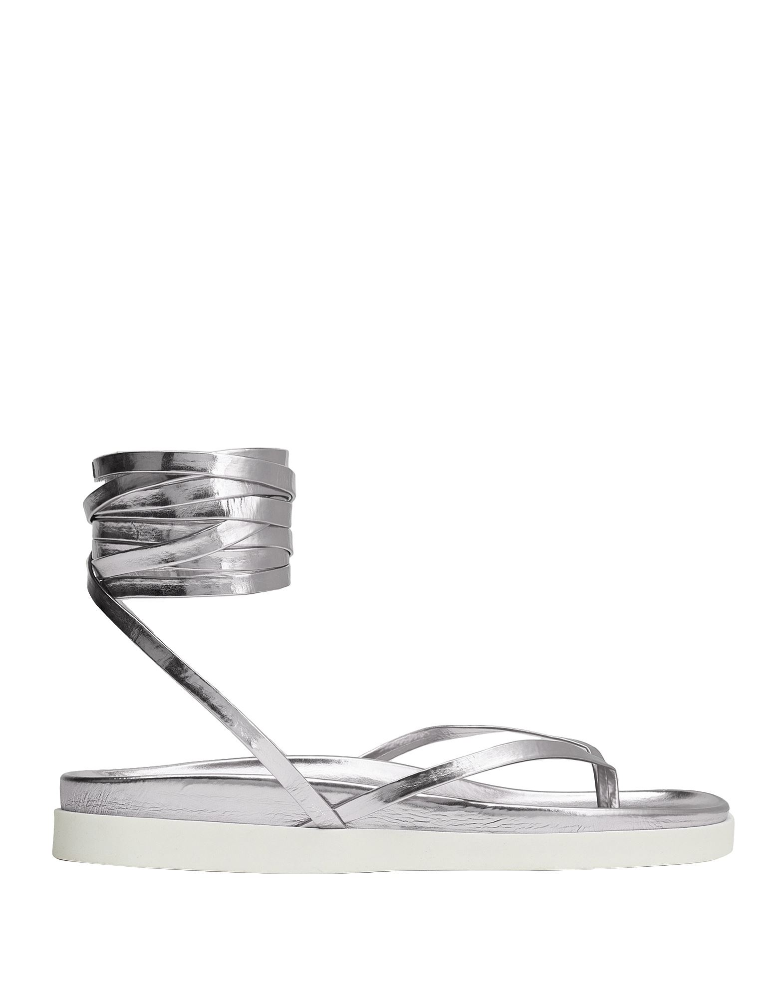 8 By Yoox Toe Strap Sandals In Silver