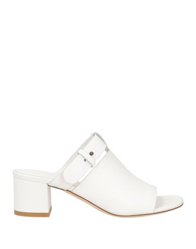 Del Carlo Woman Sandals White Size 6 Soft Leather