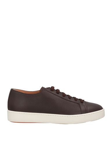 Santoni Man Sneakers Dark Brown Size 9.5 Soft Leather
