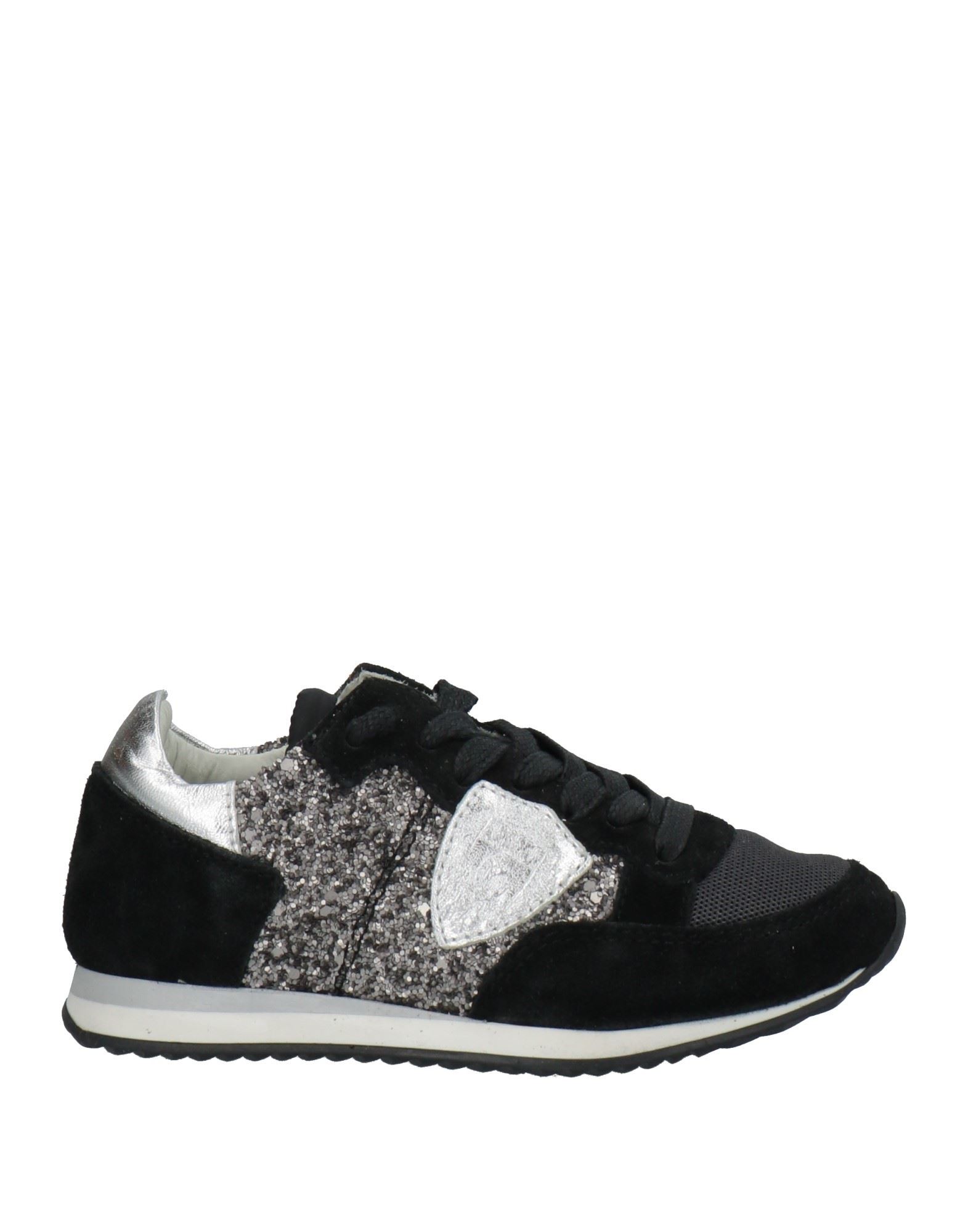 PHILIPPE MODEL PHILIPPE MODEL TODDLER GIRL SNEAKERS BLACK SIZE 9.5C SOFT LEATHER, TEXTILE FIBERS 