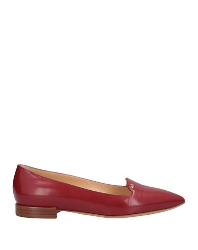 A.testoni A. Testoni Woman Loafers Red Size 6 Soft Leather