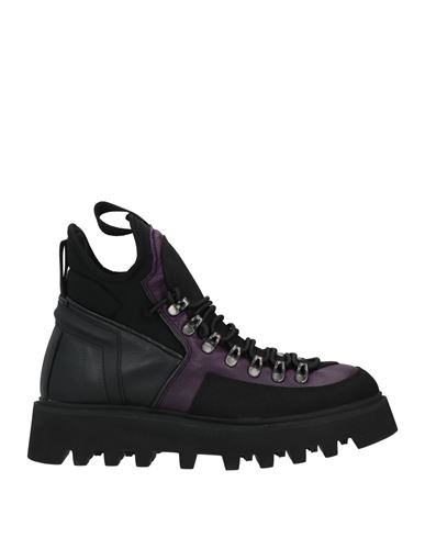 Bruno Bordese Woman Ankle Boots Purple Size 6 Soft Leather, Textile Fibers