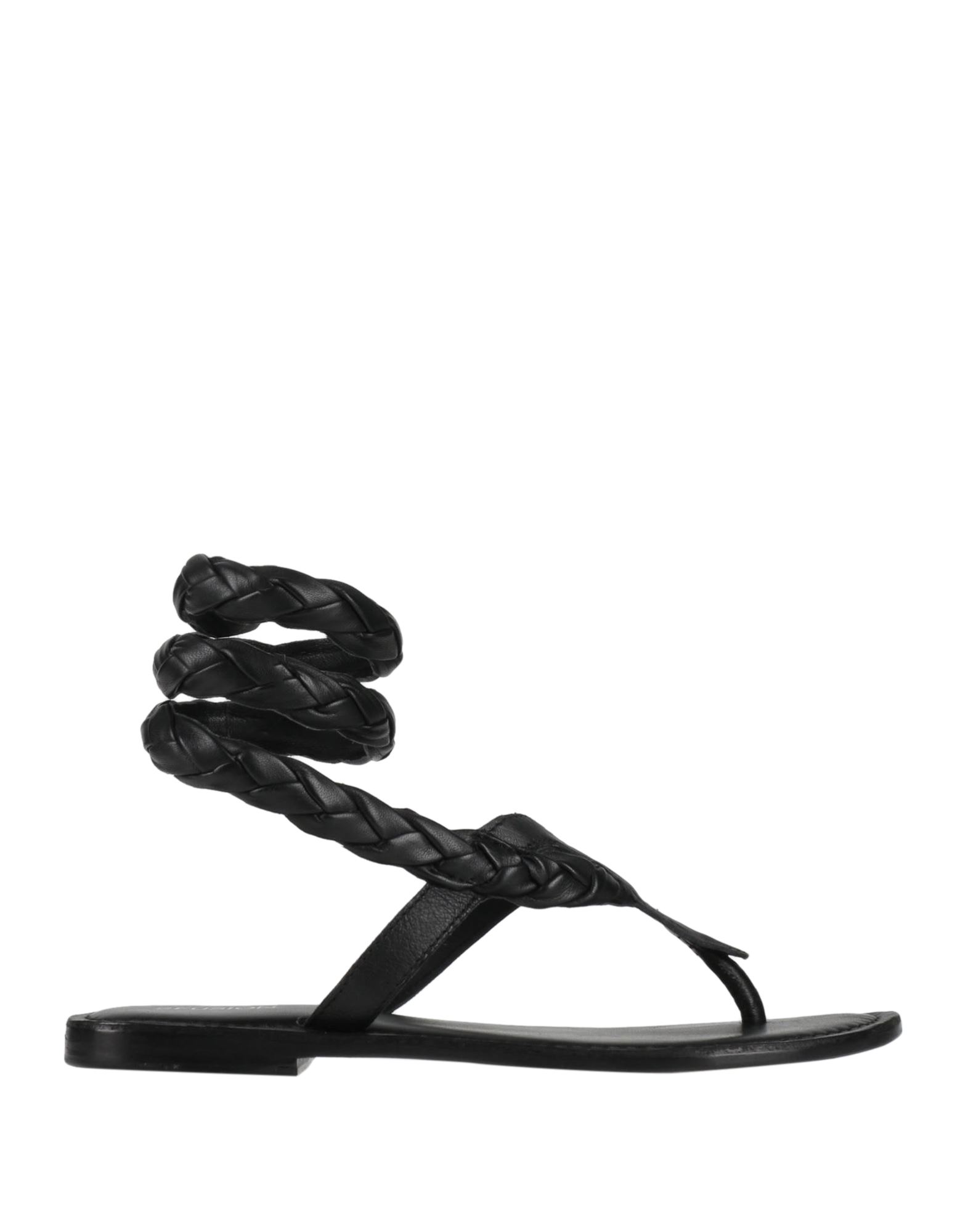 Cb Fusion Woman Toe Strap Sandals Black Size 10 Soft Leather