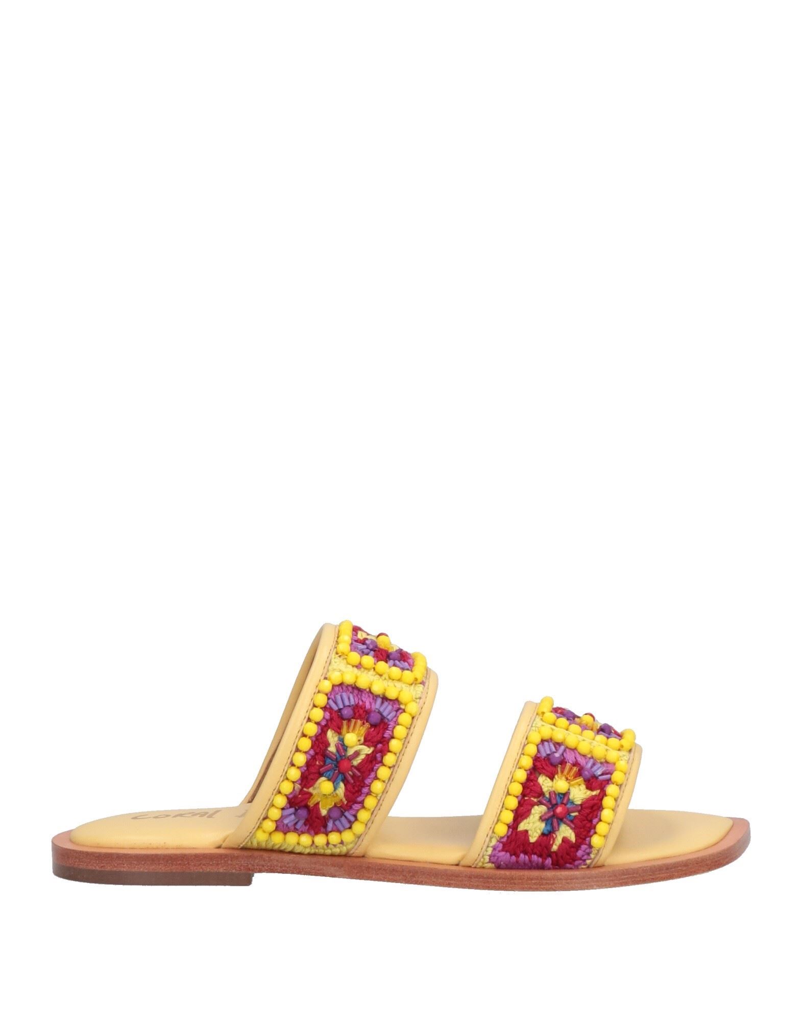 Coral Blue Sandals In Yellow