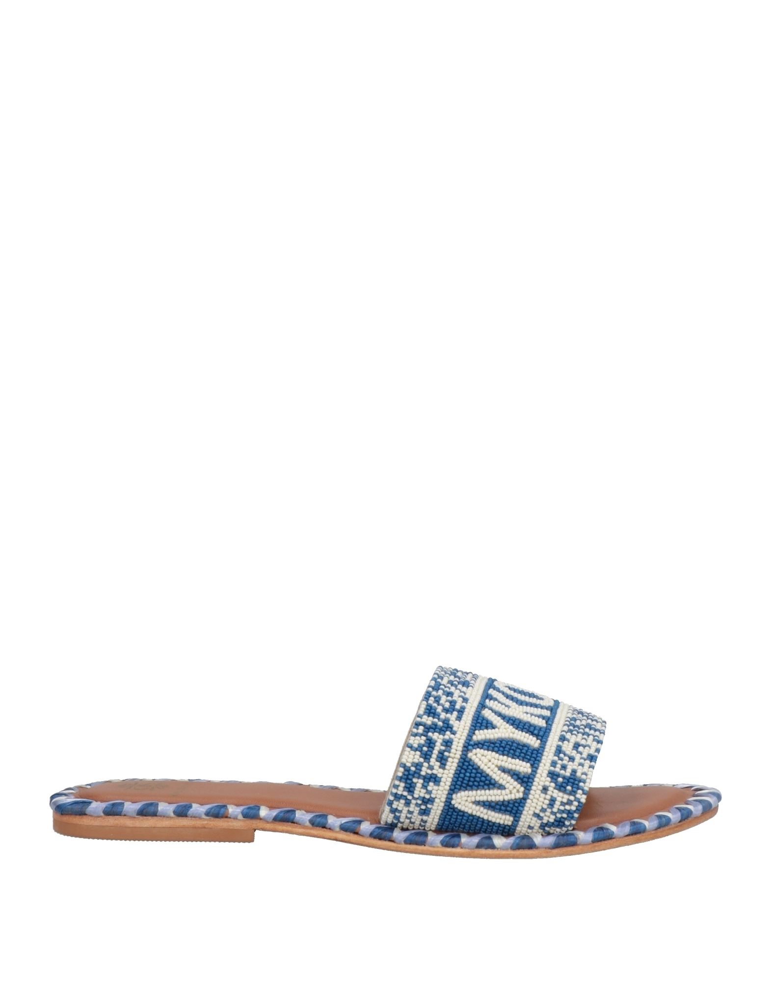 De Siena Mykonos Blue Beaded Leather Sandals | ModeSens