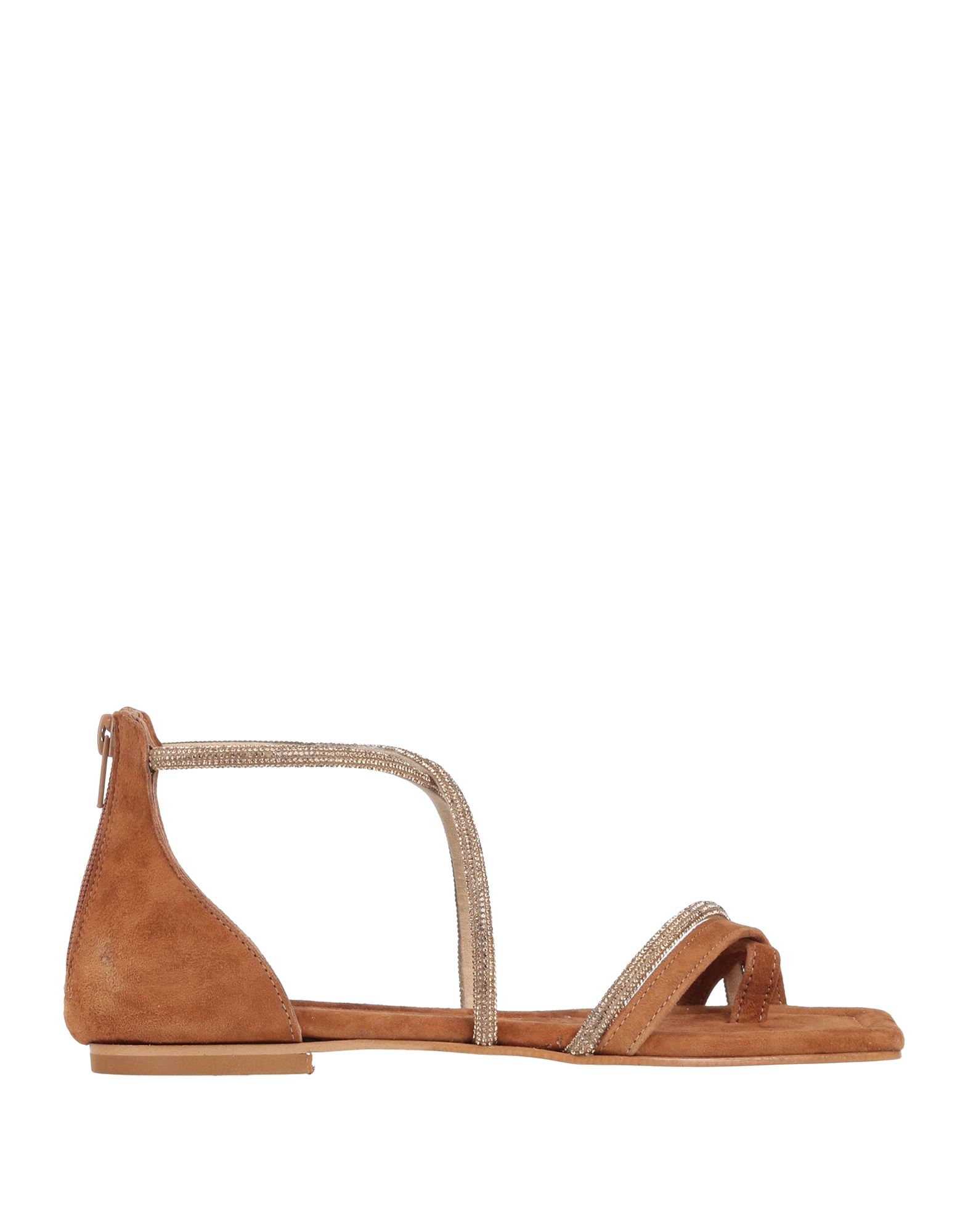 Brawn's Toe Strap Sandals In Brown