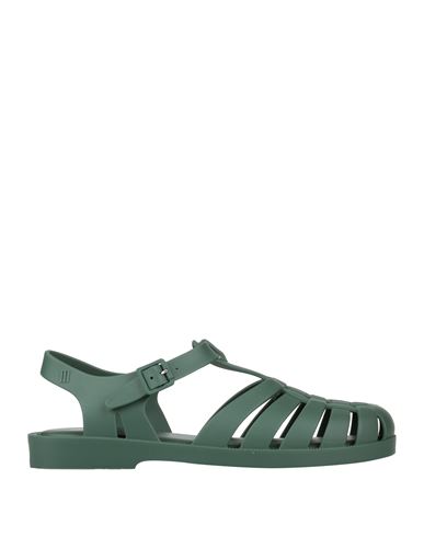 MELISSA MELISSA WOMAN SANDALS DARK GREEN SIZE 8 PVC - POLYVINYL CHLORIDE