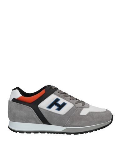 Hogan Man Sneakers Grey Size 8 Soft Leather, Textile Fibers