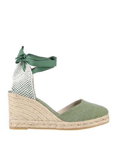 ESPADRILLES ESPADRILLES WOMAN ESPADRILLES MILITARY GREEN SIZE 11 TEXTILE FIBERS 
