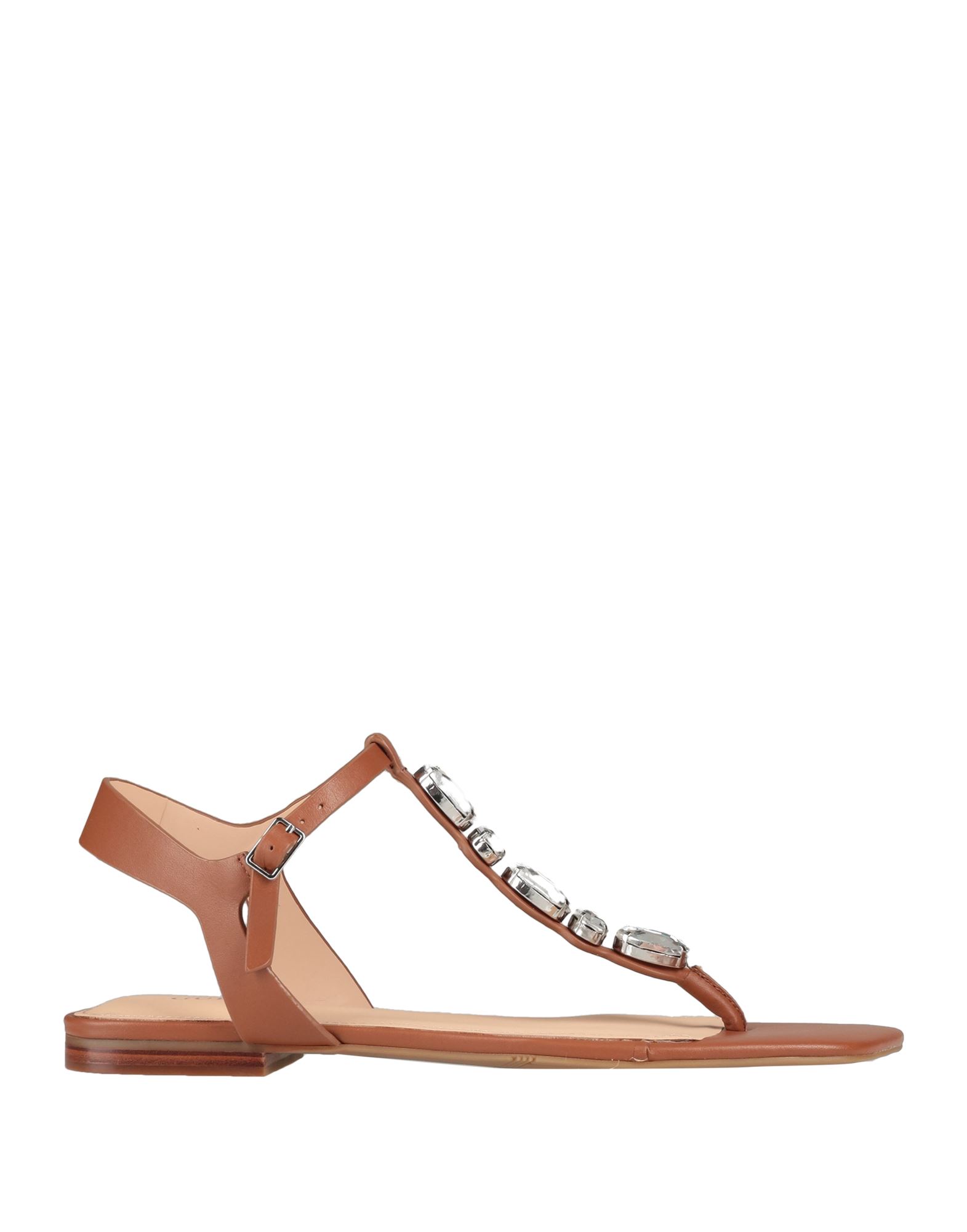 Guess Toe Strap Sandals In Brown