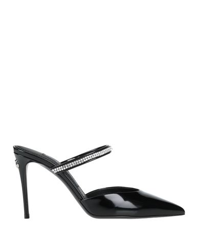 Dolce & Gabbana 90mm Embellished Patent Leather Mules In Black