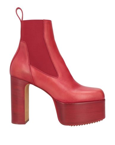 Rick Owens Woman Ankle Boots Red Size 8 Soft Leather