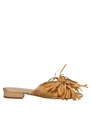 Paloma Barceló Woman Sandals Camel Size 6 Natural Raffia In Brown