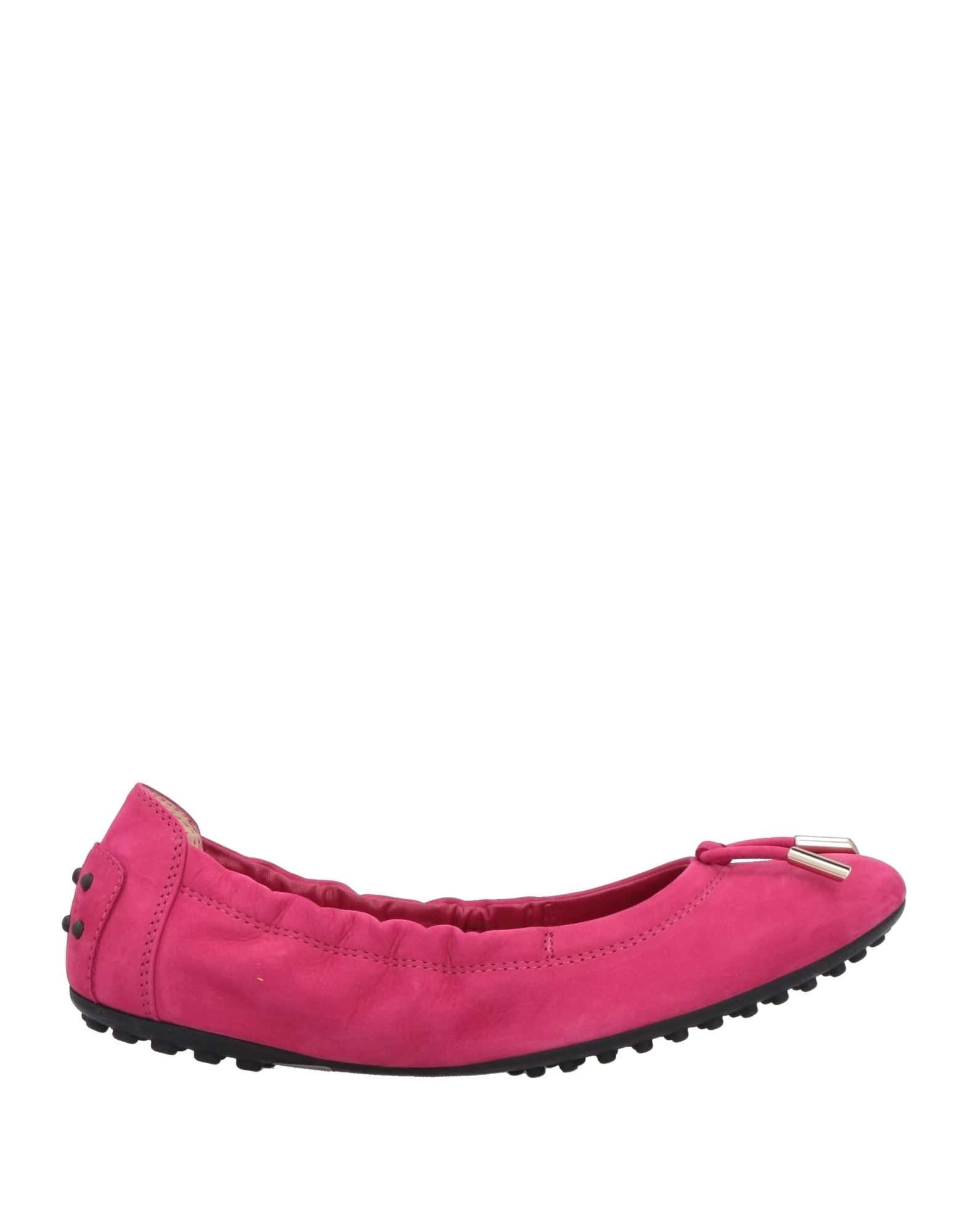 Shop Tod's Woman Ballet Flats Magenta Size 4.5 Soft Leather