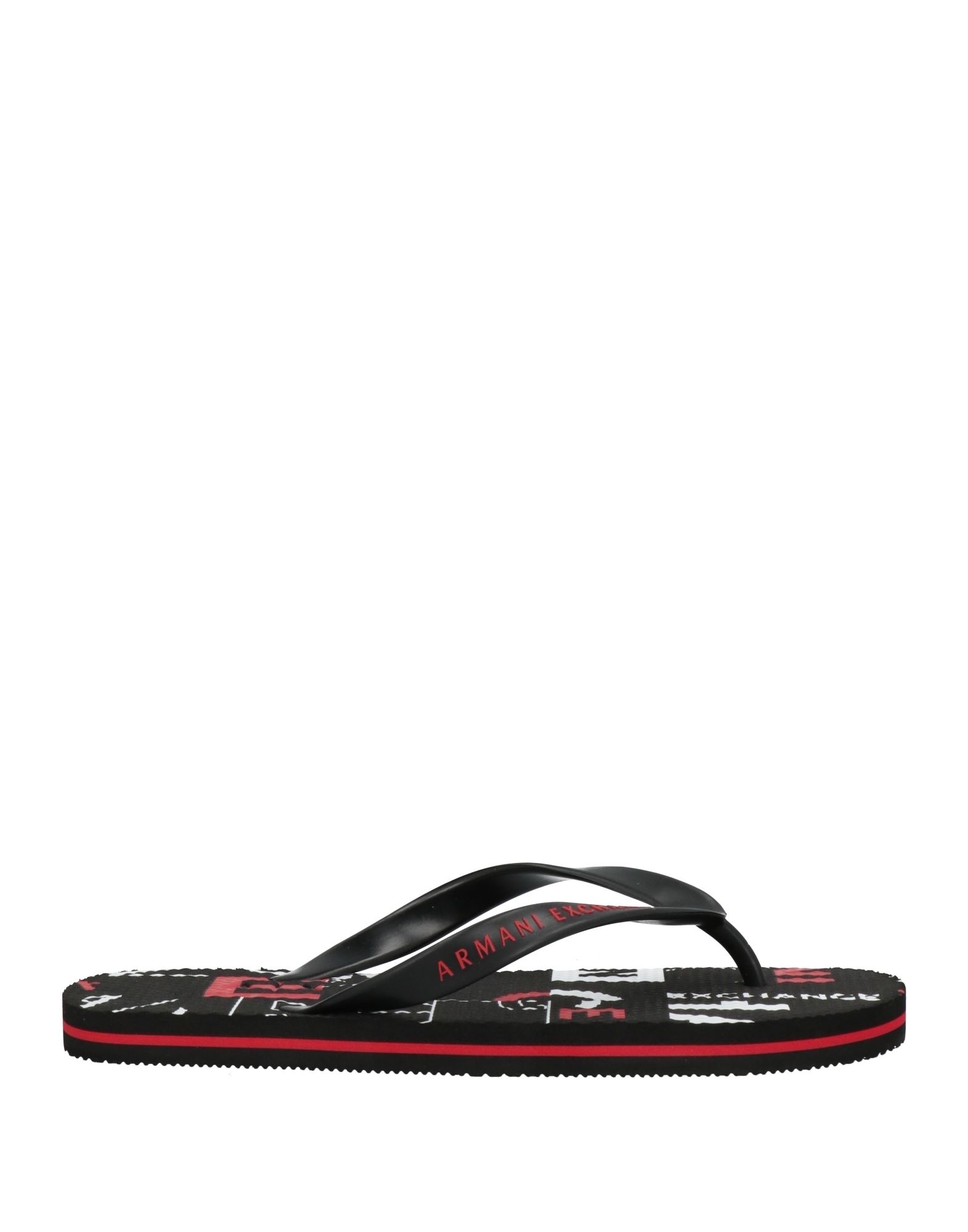 Armani Exchange Toe Strap Sandals In Black