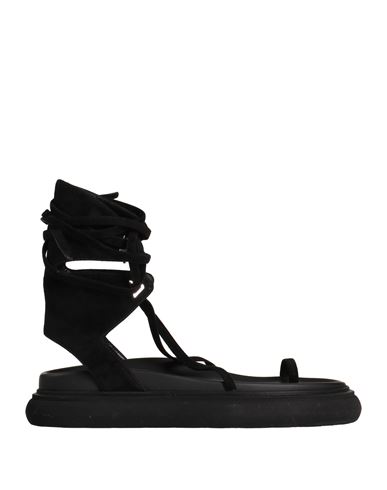 Attico The  Woman Toe Strap Sandals Black Size 11 Soft Leather