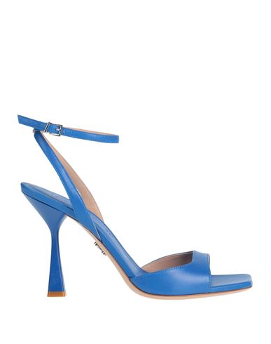 Sergio Levantesi Woman Sandals Azure Size 10 Soft Leather In Blue