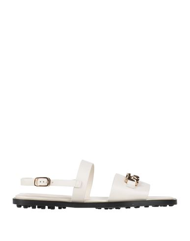 Tod's Woman Sandals White Size 10 Soft Leather