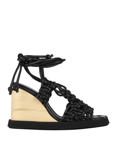 Paloma Barceló Woman Sandals Black Size 7 Textile Fibers In Black