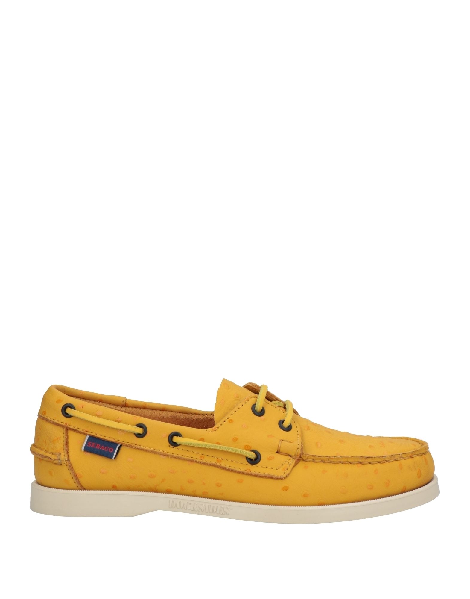 Shop Sebago Man Loafers Ocher Size 7.5 Soft Leather In Yellow