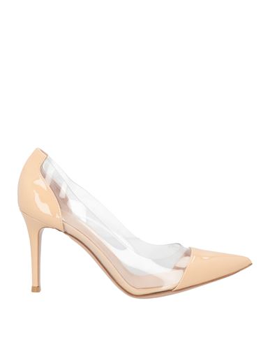 Gianvito Rossi Woman Pumps Blush Size 7 Soft Leather, Pvc - Polyvinyl Chloride In Pink