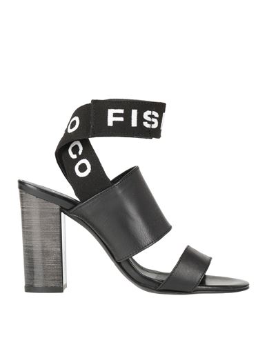 Shop Fisico Woman Sandals Black Size 8 Leather, Textile Fibers
