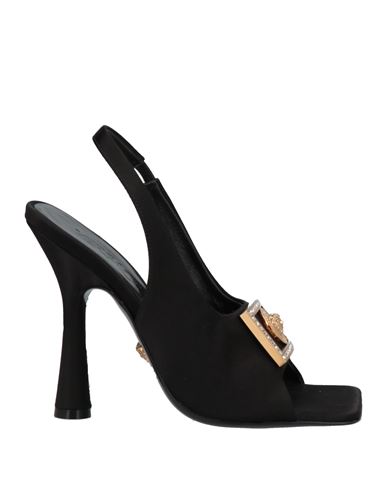 Shop Versace Woman Sandals Black Size 8 Textile Fibers