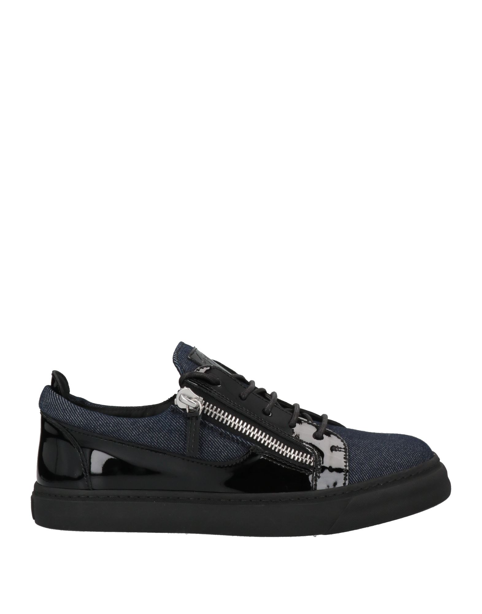 Shop Giuseppe Zanotti Man Sneakers Navy Blue Size 7 Soft Leather, Textile Fibers