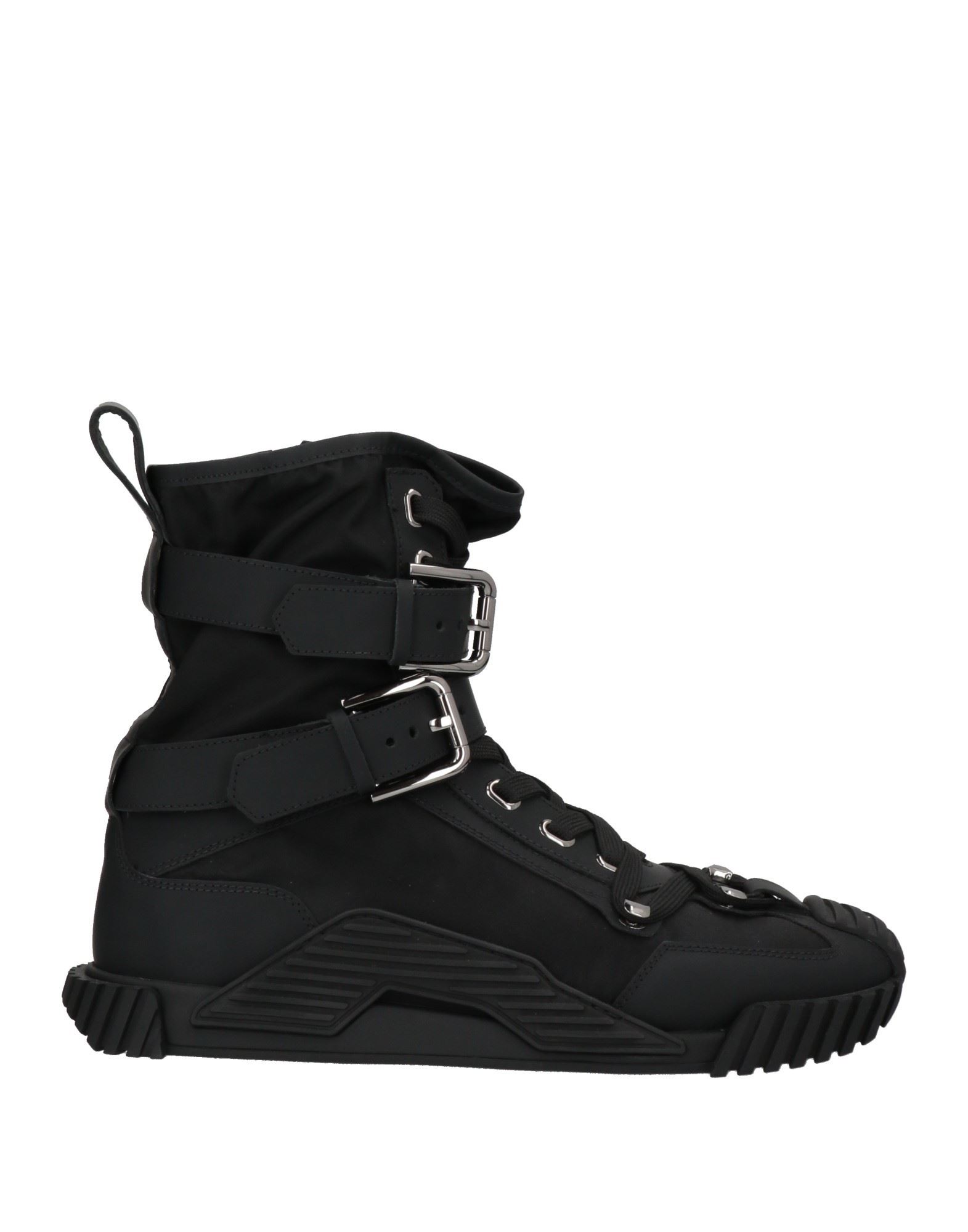 Dolce & Gabbana Man Ankle Boots Black Size 8.5 Polyamide, Calfskin, Acrylic